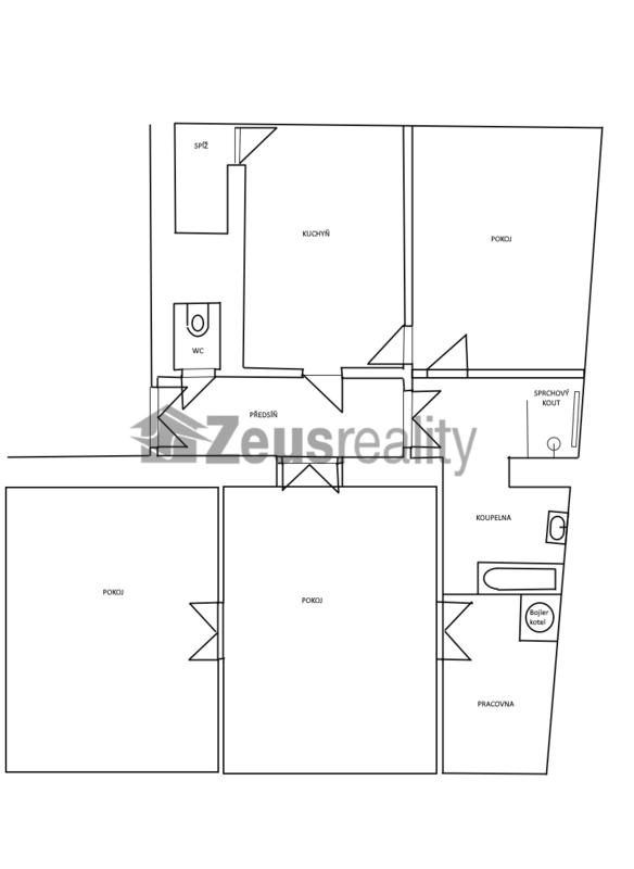 3+1/komora/119m2/Praha 1/Nové Město/Pštrossova/po rekonstrukci/částečně vybaven/